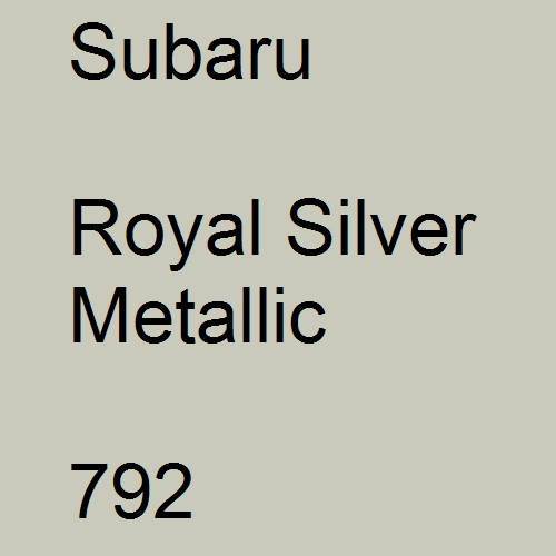 Subaru, Royal Silver Metallic, 792.